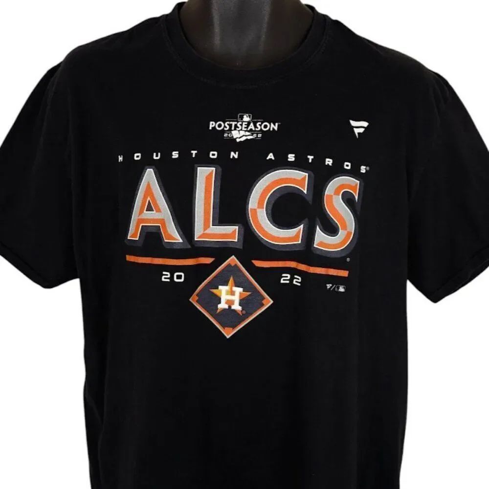 Houston Astros T Shirt Mens Size Large Black MLB Baseball 2022 Post Season